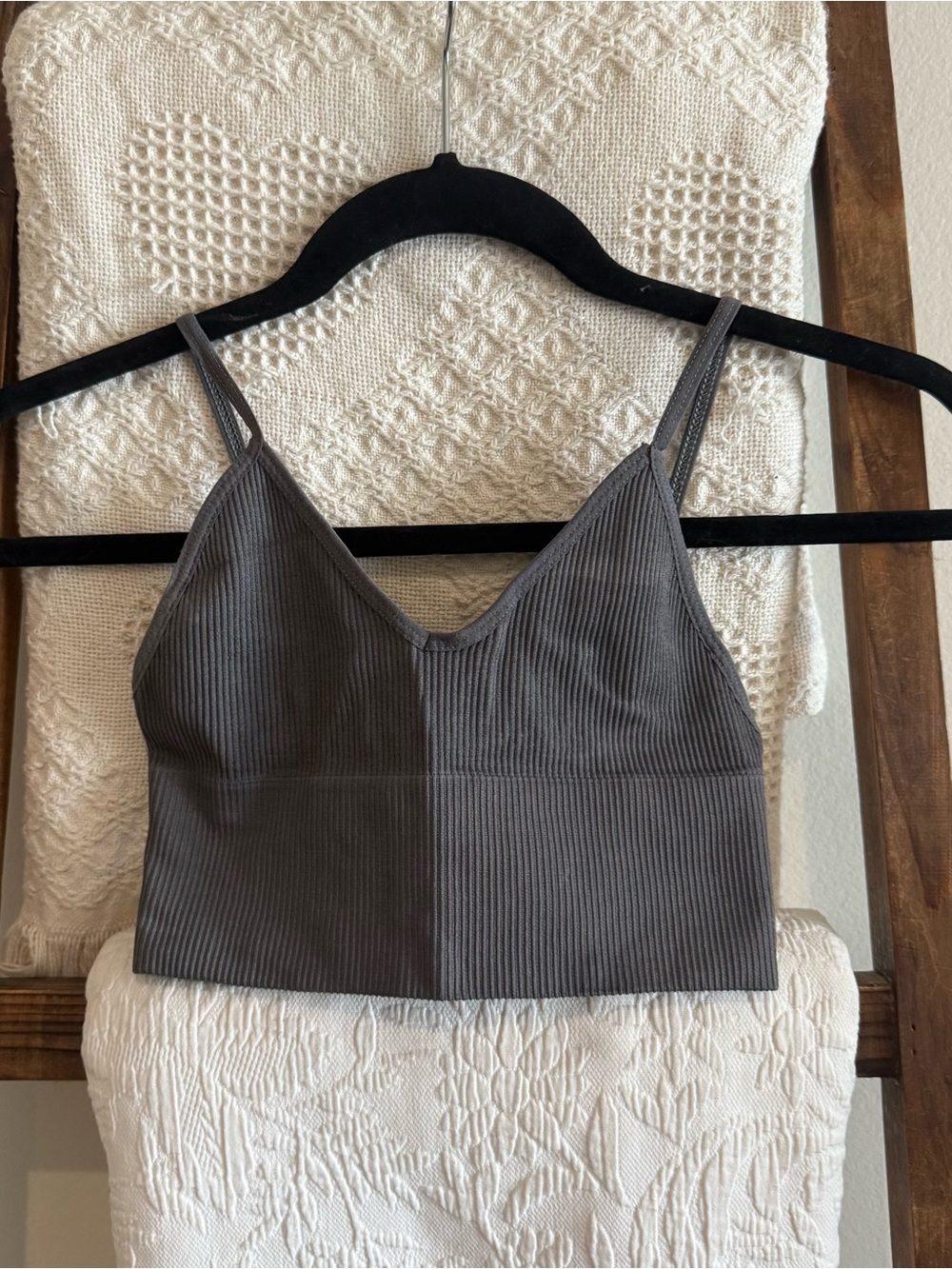 Urban Outfitters Out From Under Grey Ribbed Longline Bra